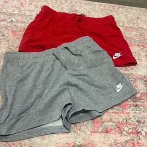 Nike Red and Gray Casual Shorts Duo